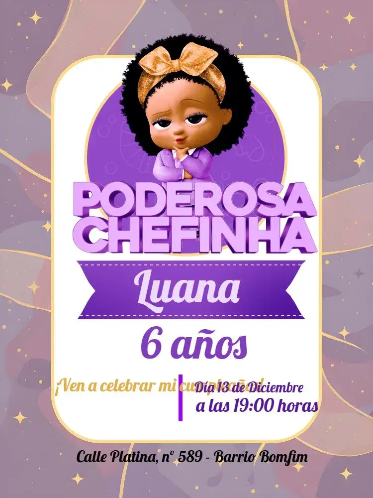 Invitación Poderosa Jefa Negra Banner