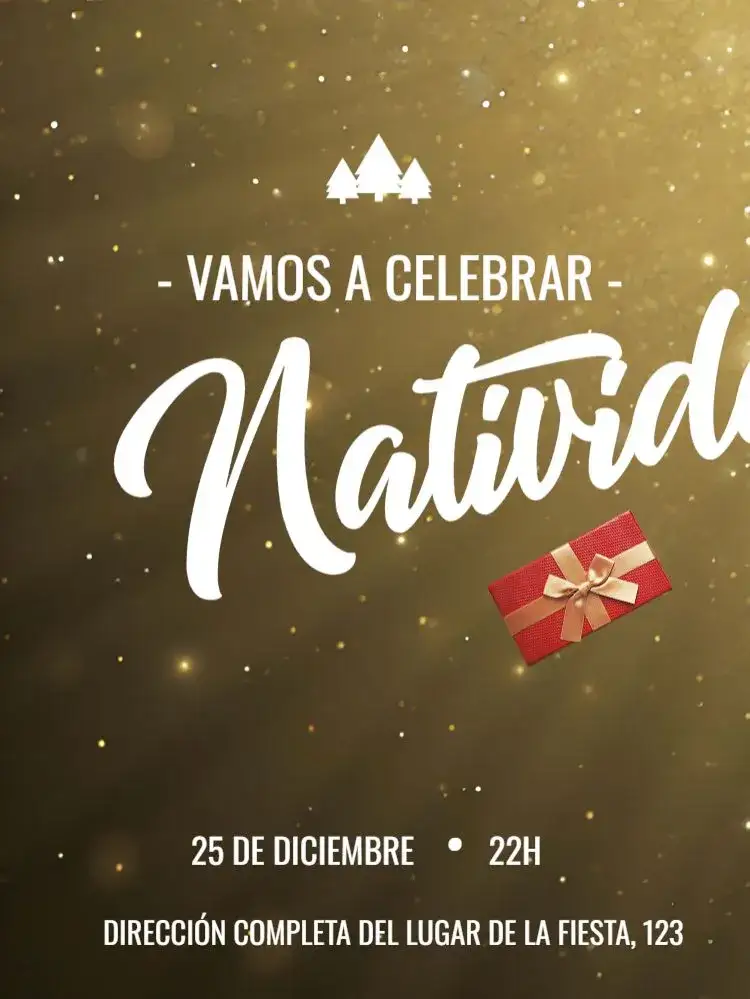 Invitación Navidad Noel – tema Fechas Conmemorativas rojo y verde, dorado, ilustraciones de Navidad, minimalista, clásico, vintage