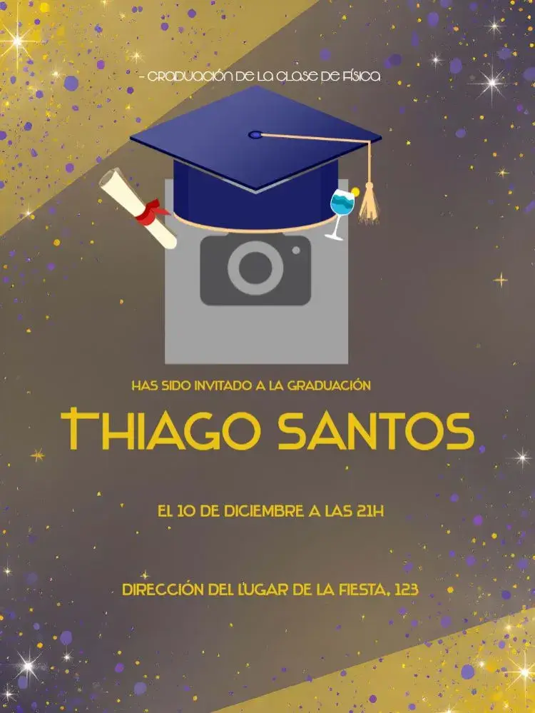 Invitación Graduación Con Foto Universidad editable y personalizable