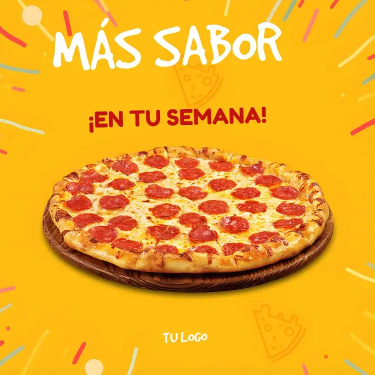 Invitación Publicación Para Pizzería Roja editable y personalizable