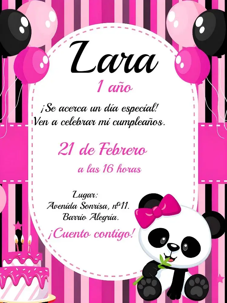 Invitación Panda Osita