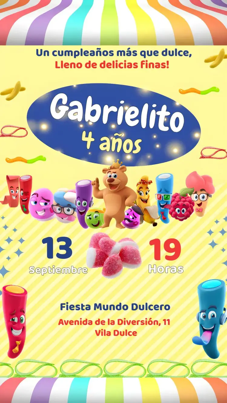 Invitación Balas Fini Dulces