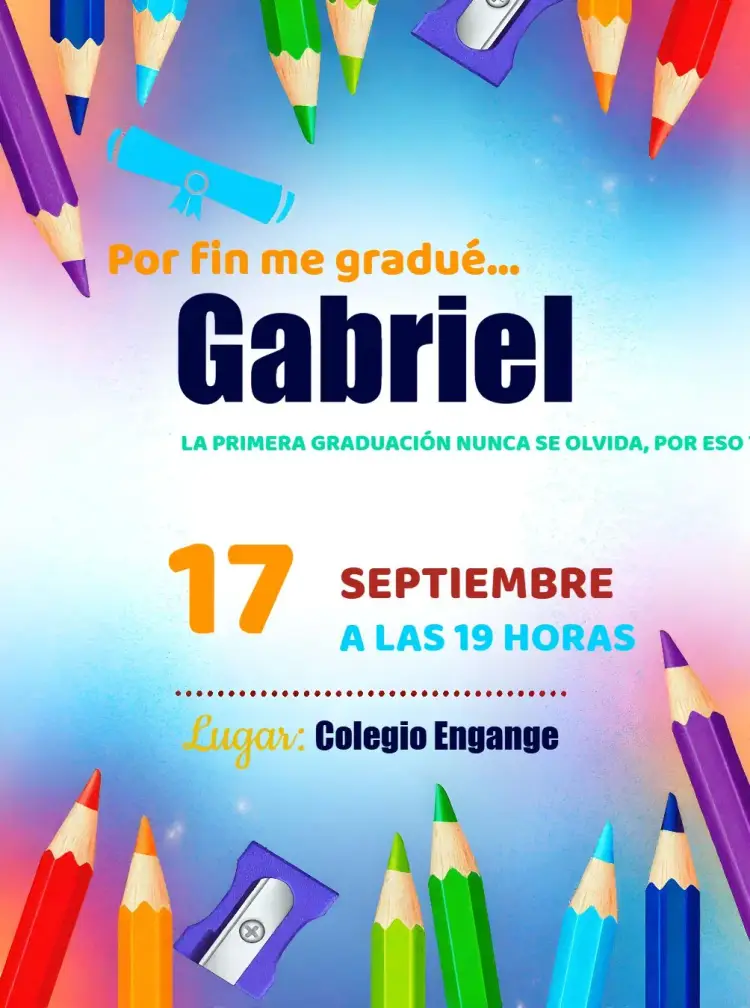 Invitación Graduación Preescolar Jardín