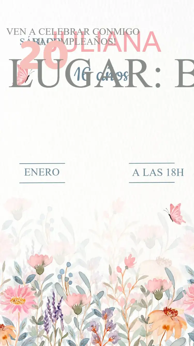 Invitación Invitación Cumpleaños Jardín – tema Cumpleaños floral, pastel, romántico, elegante, natural, vintage