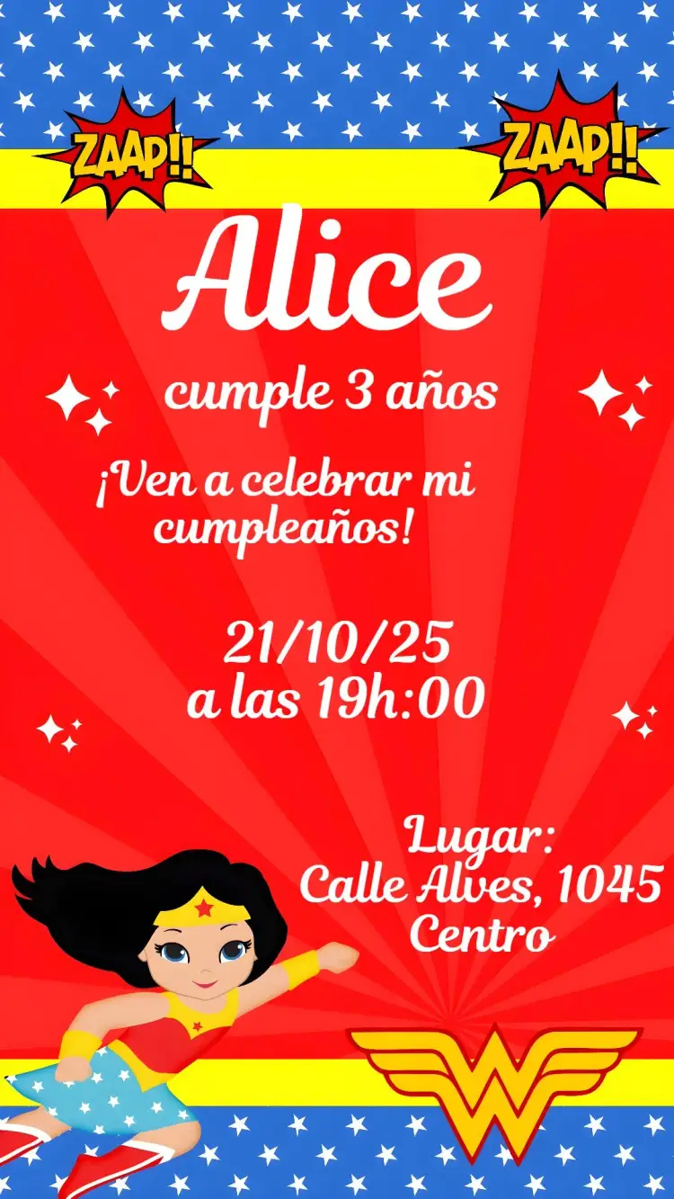Invitación Mujer Maravilla