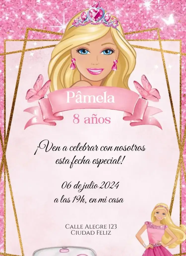 Invitación Barbie Princesa