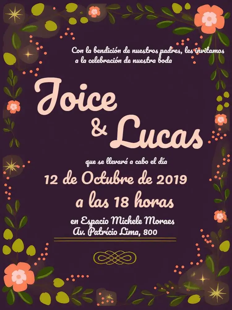Invitación Boda Floral Elegante Civil – tema Más buscados floral, moderno, elegante, colorido, clásico, minimalista