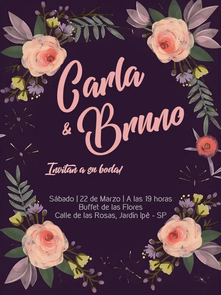 Invitación Boda Floral Flor