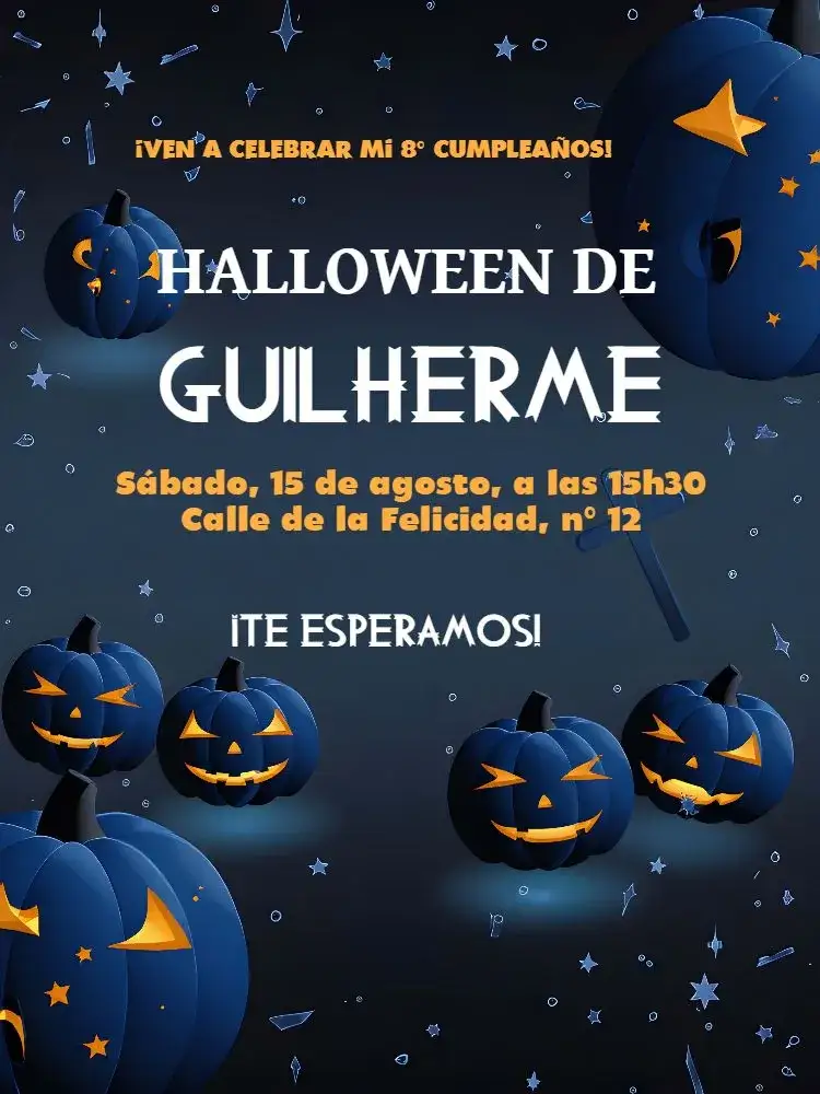 Invitación Halloween Árboles – tema Fechas Conmemorativas misterioso, nocturno, ilustración, fantasioso, moderno, colorido