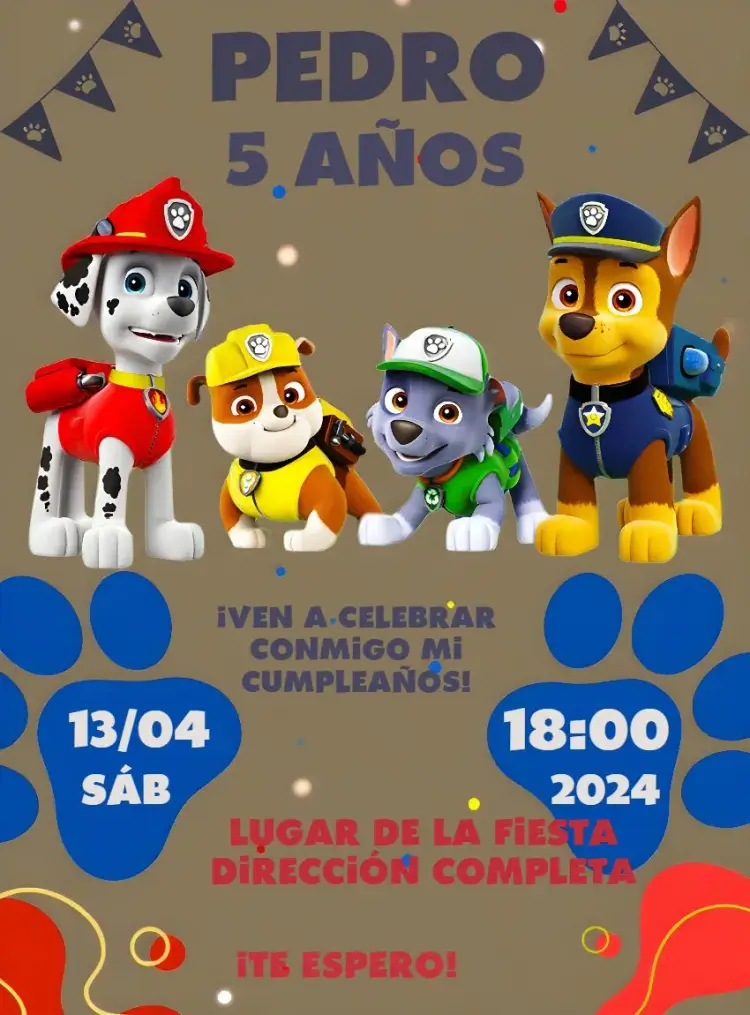 Invitación Patrulla Canina Marshall