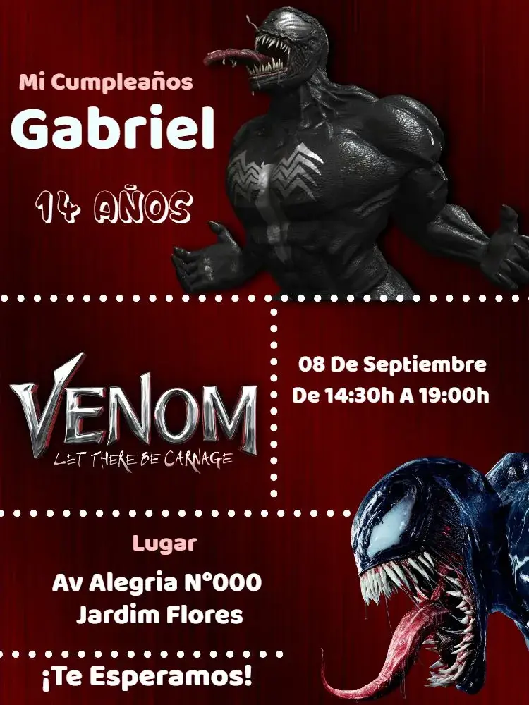 Invitación Venom Azul