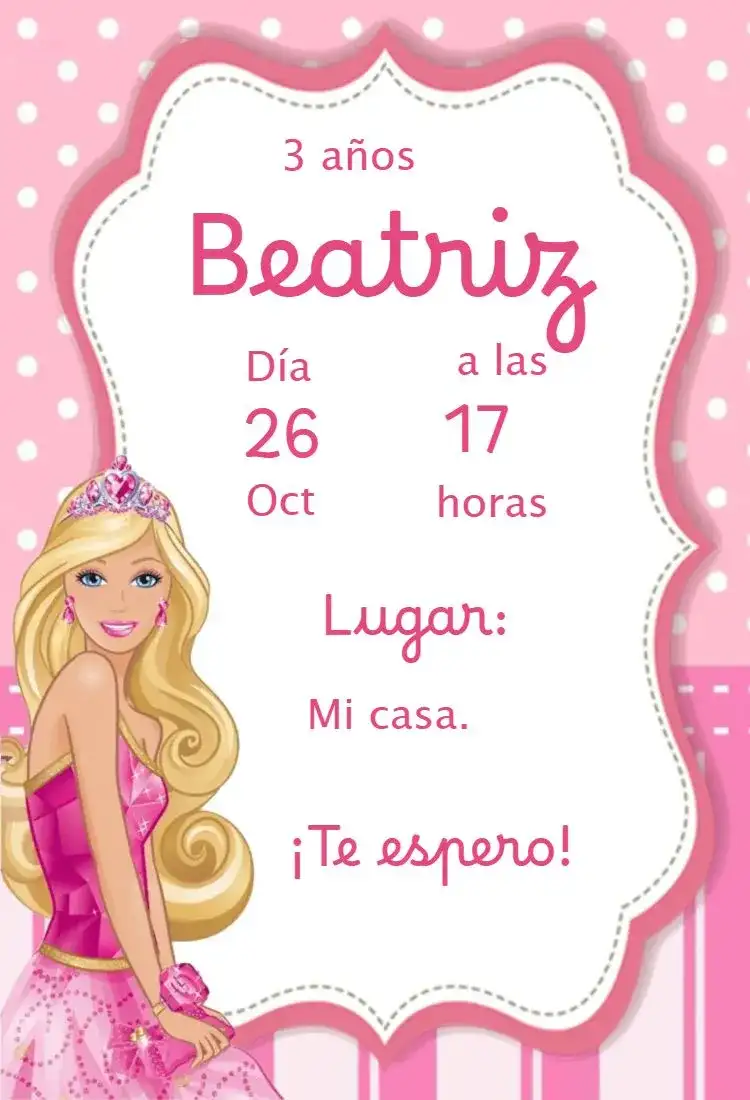 Invitación Barbie