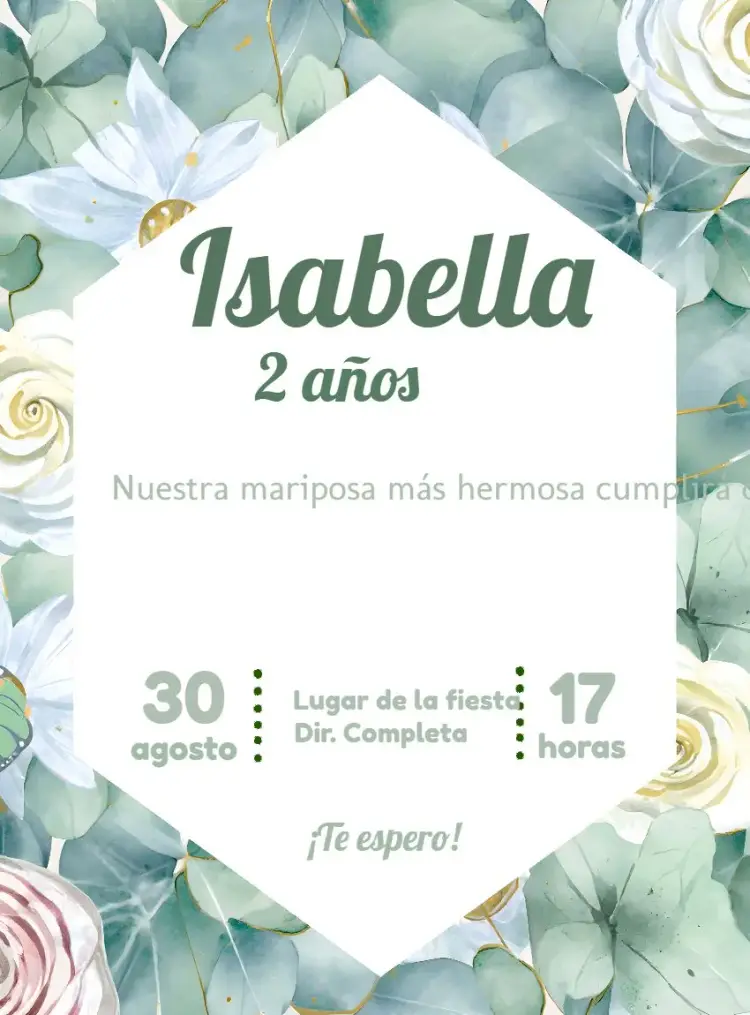 Invitación Mariposas Verde Encantado
