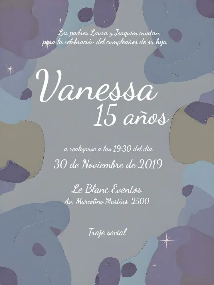 Invitación 15 Años - Rosa Brillo Cóctel