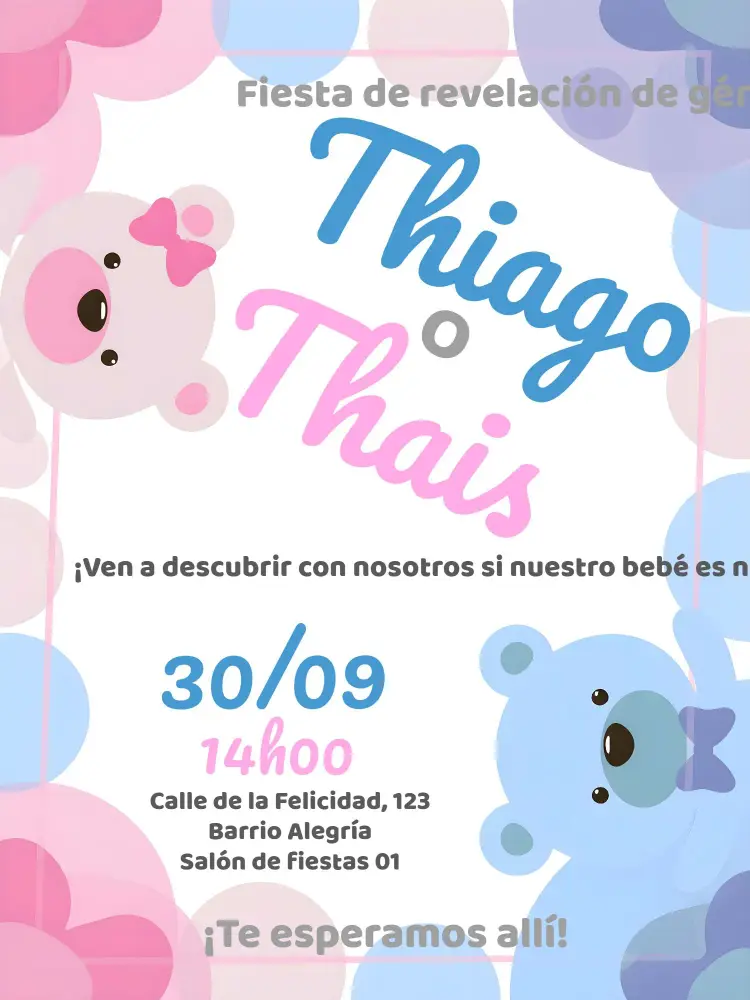 Invitación Baby Shower Teddy Bear Tea