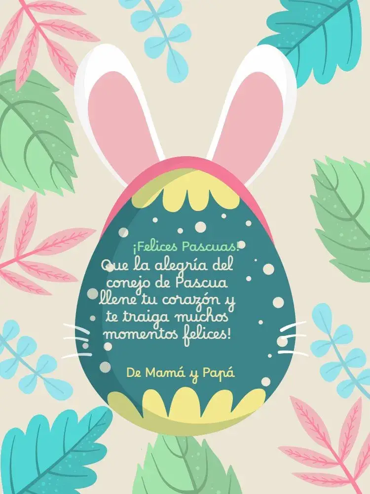 Invitación Tarjeta Feliz Pascua Infantil Lúdica Festiva