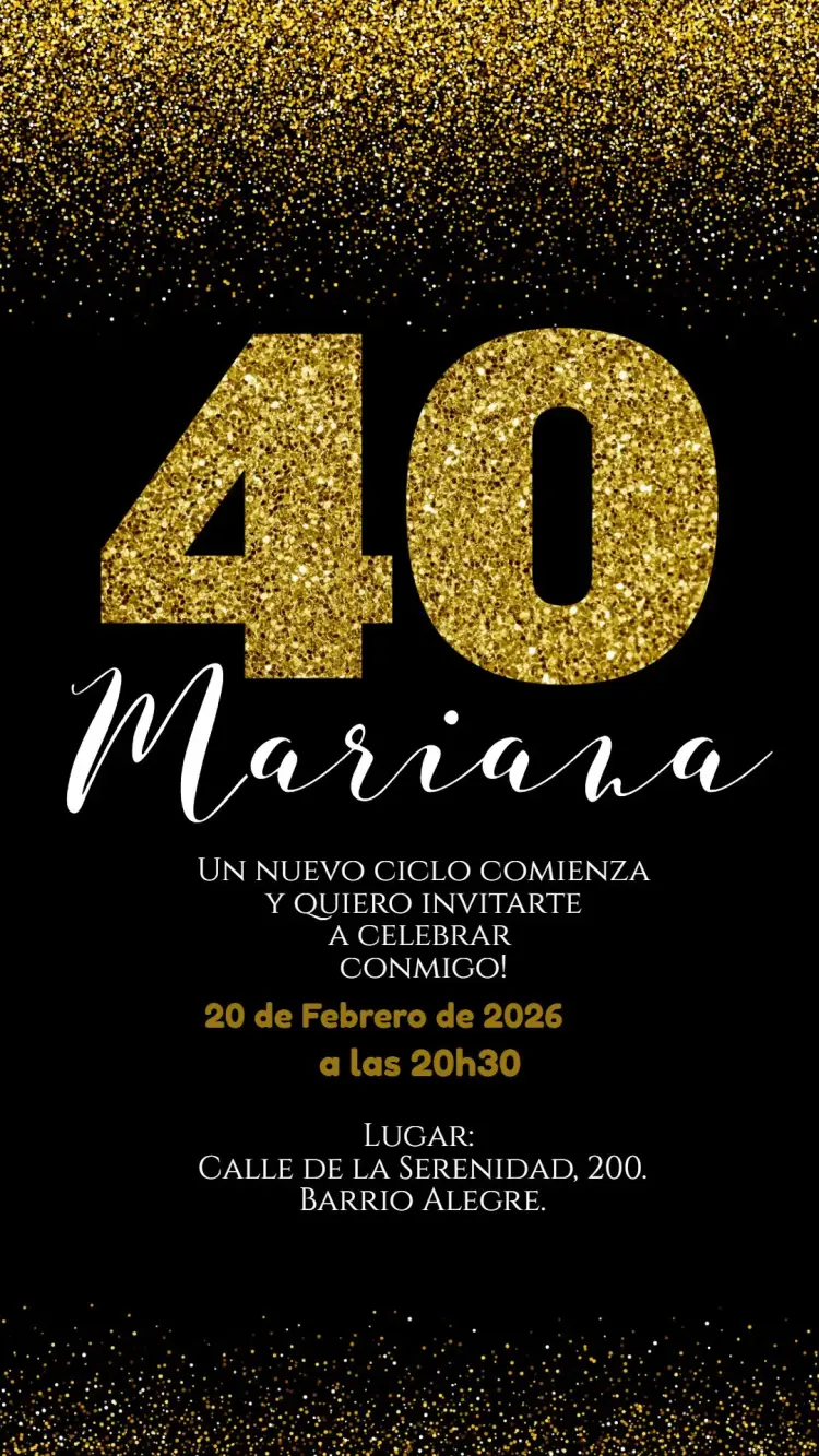 Invitación Cuarentena dorada