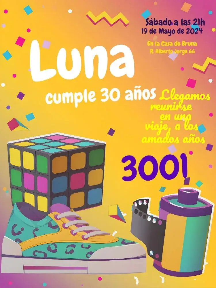 Invitación Anos 2000 Vintage Mágico
