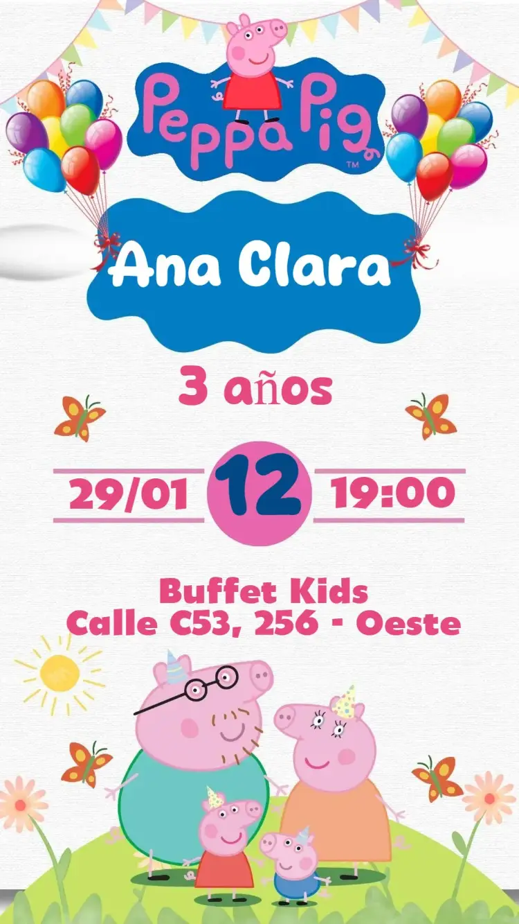 Invitación Peppa Pig