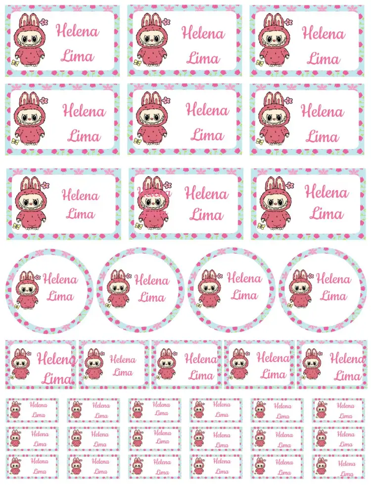 Invitación Labubu – tema Tarjeta moderno, divertido, colorido, minimalista, alegre, tropical