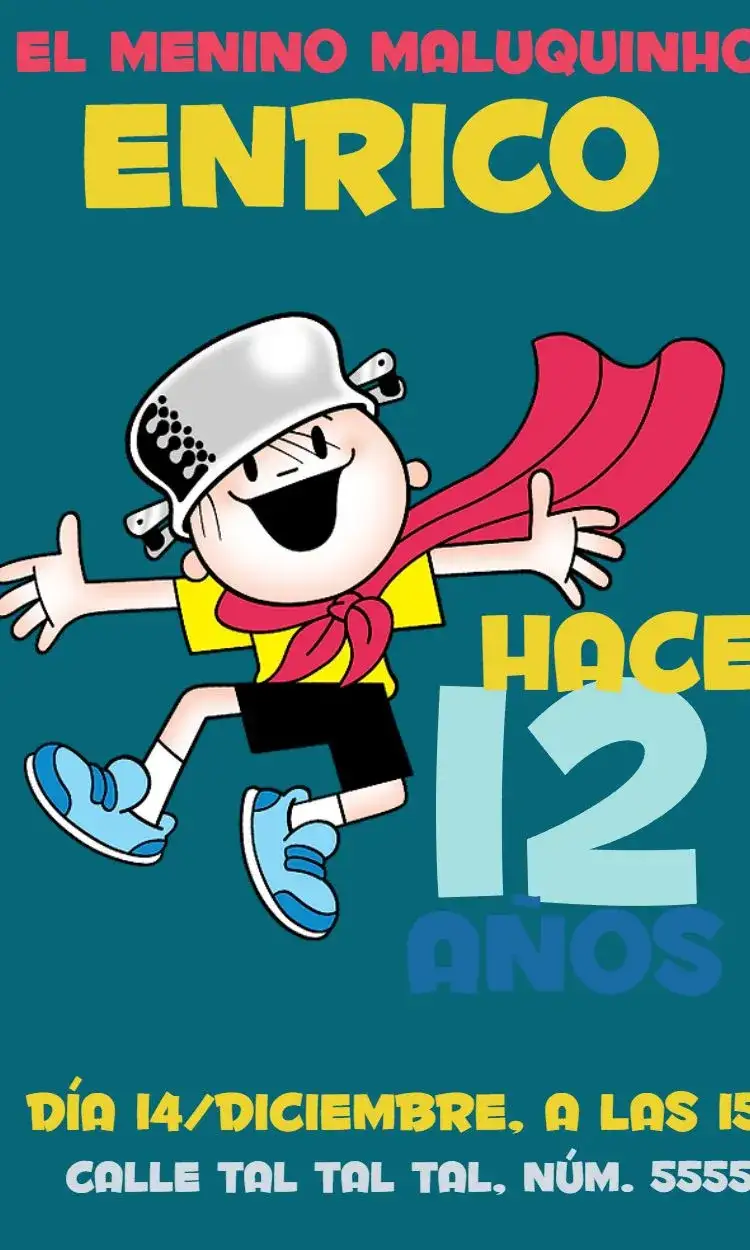 Invitación El Niño Maluquinho Colorido – tema Más buscados colorido, lúdico, divertido, infantil, ilustraciones, vibrante