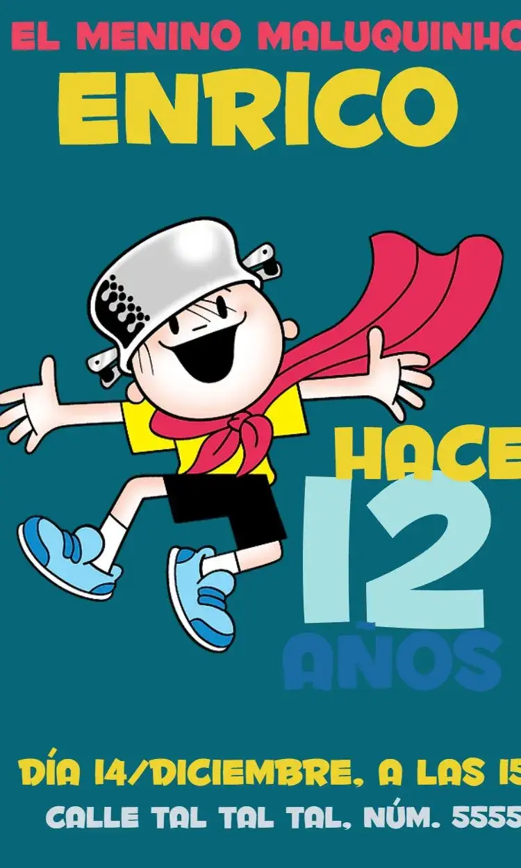 Invitación El Niño Maluquinho Colorido