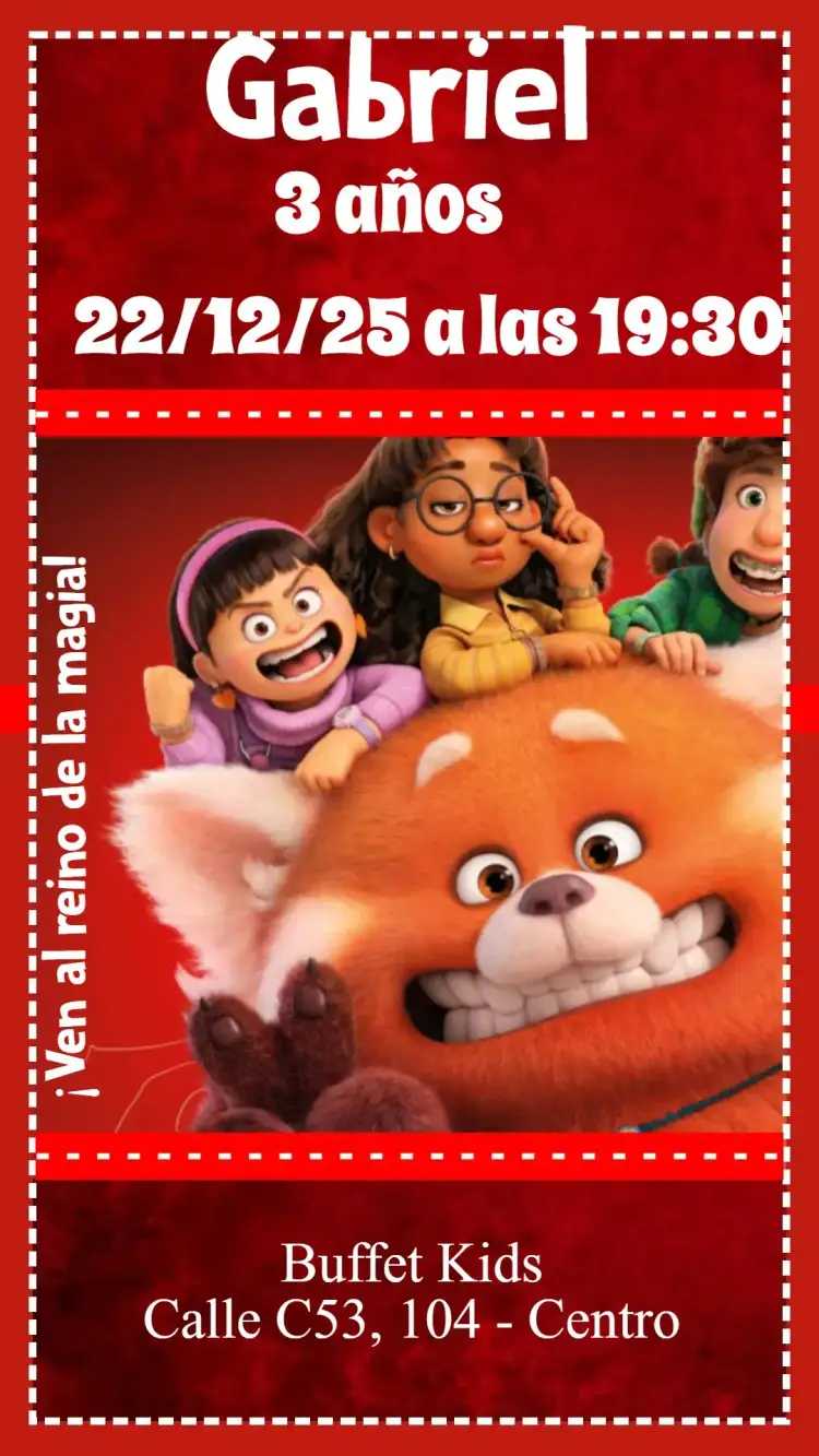 Invitación Red es una Bestia – tema Cumpleaños Infantil vibrante, animal, aventura, colores cálidos, divertido, joven