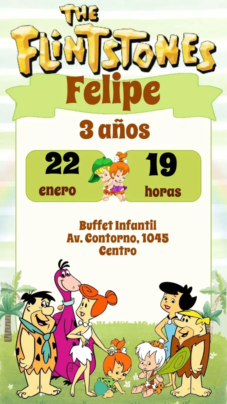 Invitación Los Picapiedra
