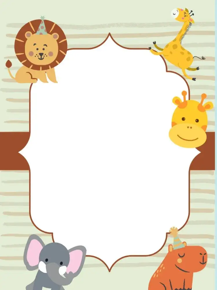 Invitación Tarjeta De Agradecimiento Baby Shower Animales Lúdico – tema Tarjeta delicado, lúdico, colorido, animales, infantil, juguetón