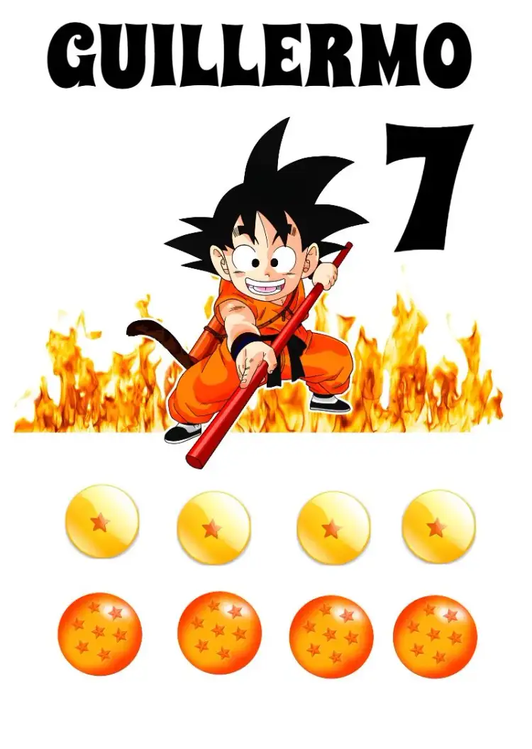 Invitación Topo De Pastel Dragon Ball Z Colorido – tema Topper de torta colorido, temático, animado, jovial, vibrante