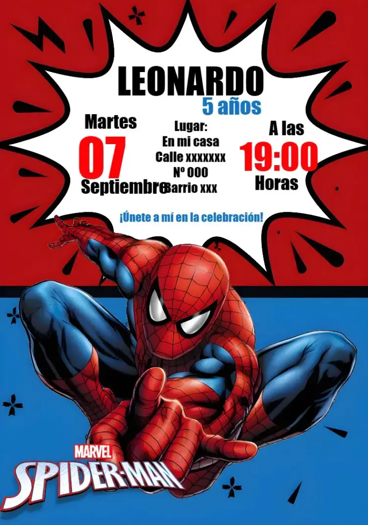 Invitación Hombre Araña Spider