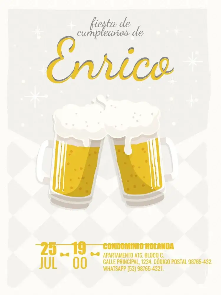 Invitación Masculino Divertido Blanco – tema Cumpleaños Infantil divertido, claro, moderno, colorido, minimalista, joven