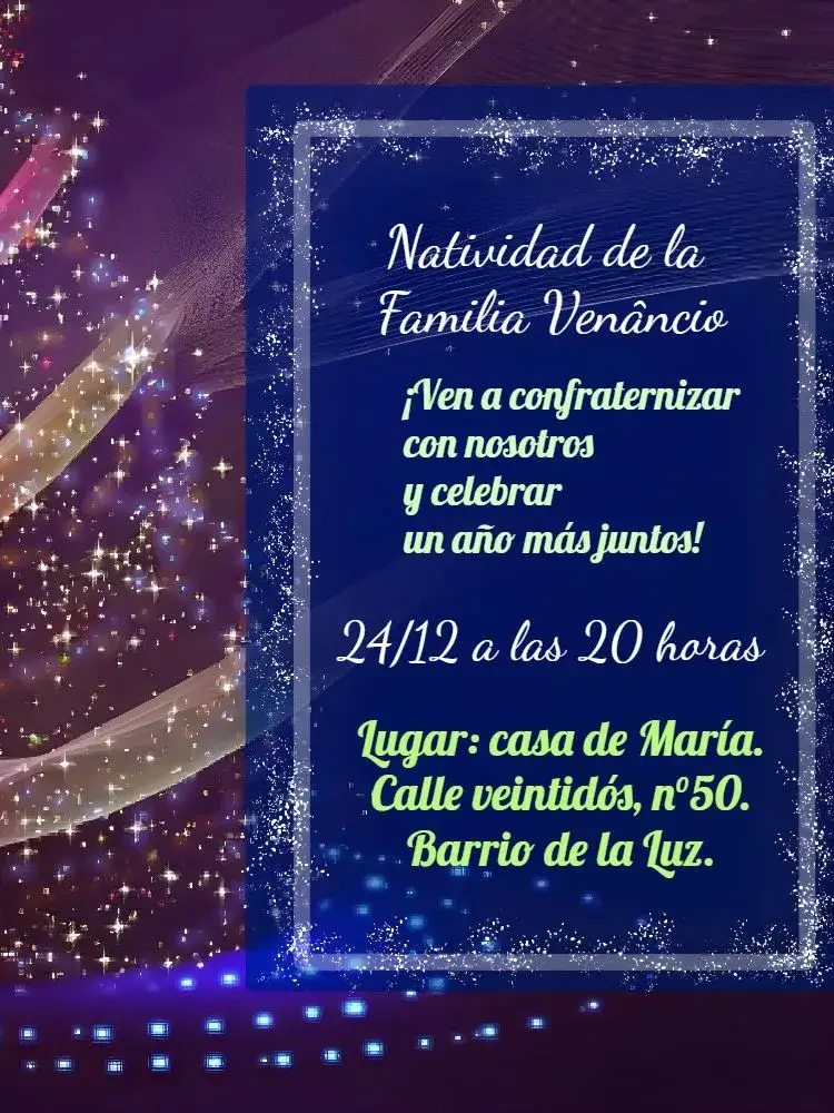 Invitación Navidad En Familia Blanco