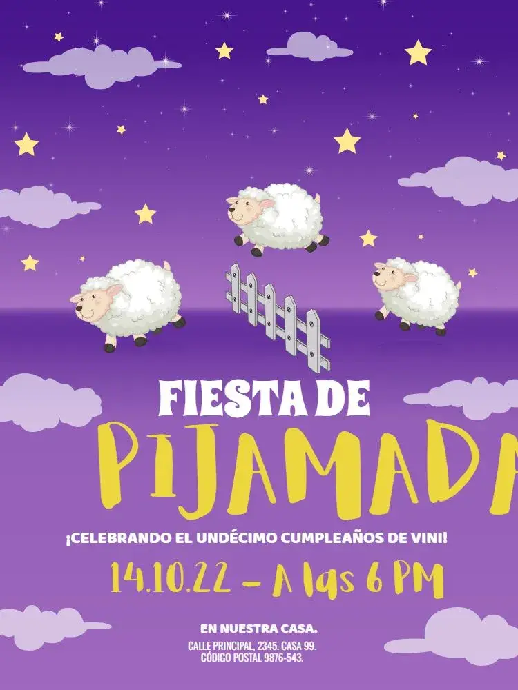 Invitación Fiesta De Pijamas Lúdica