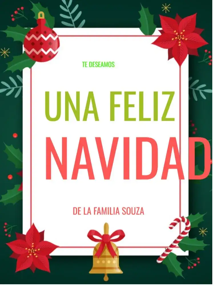 Tarjeta Navidad Feliz Noel Adorno Fin De Año