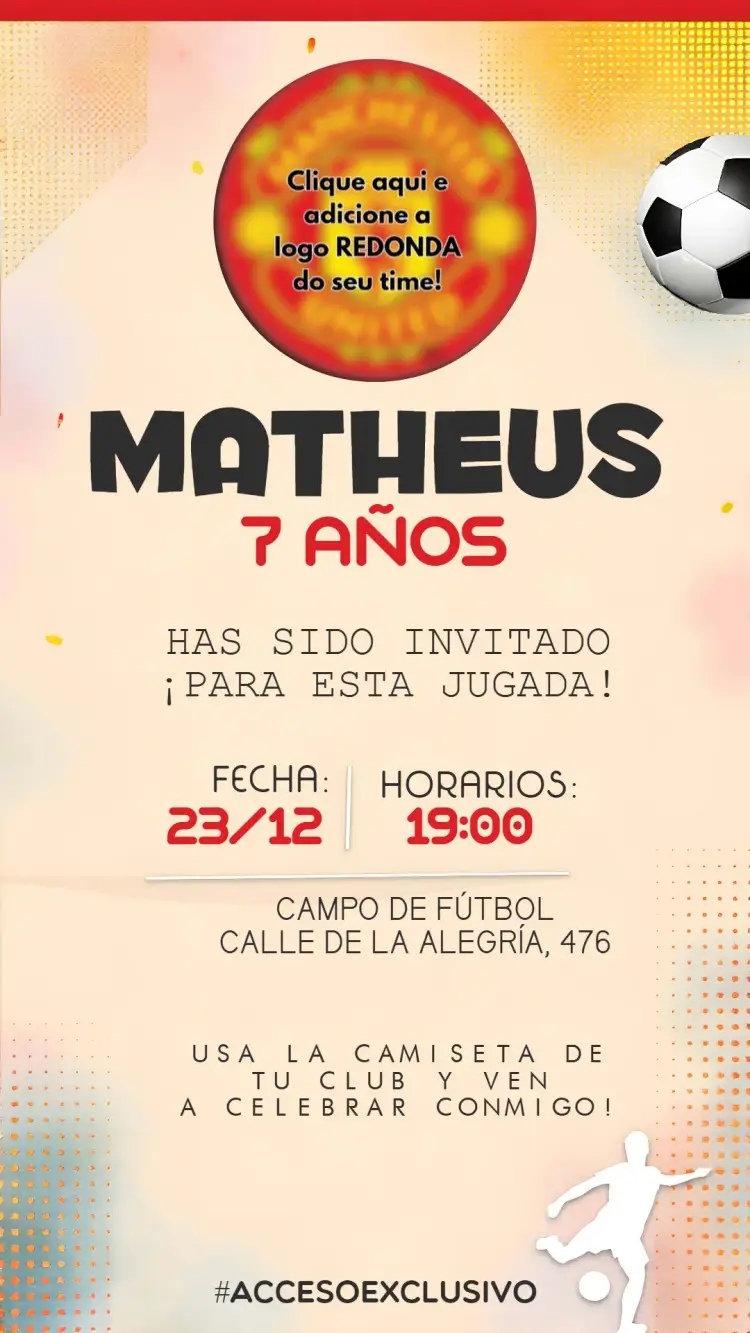 Invitación Fútbol Manchester
