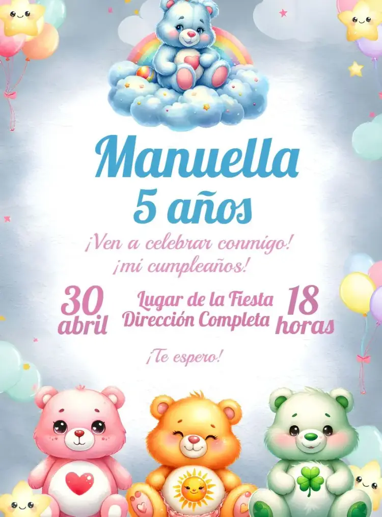 Invitación Os Ositos Cariñosos Osos