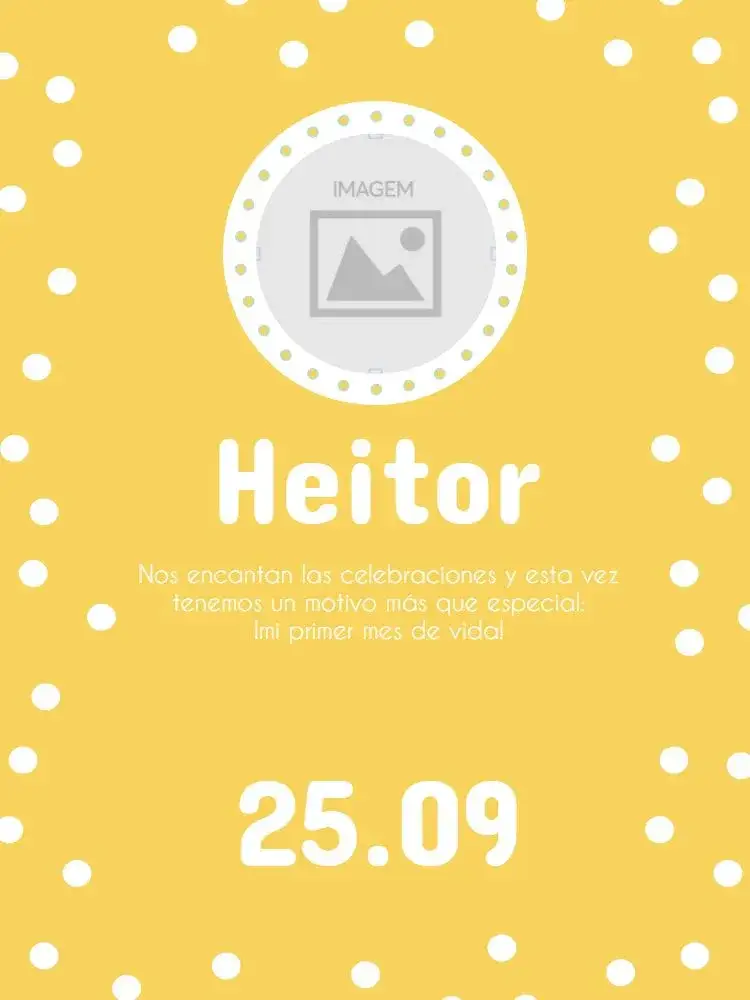 Invitación Bebé Personalizado – tema Baby Shower burbujas, blanco y amarillo, infantil, moderno, divertido