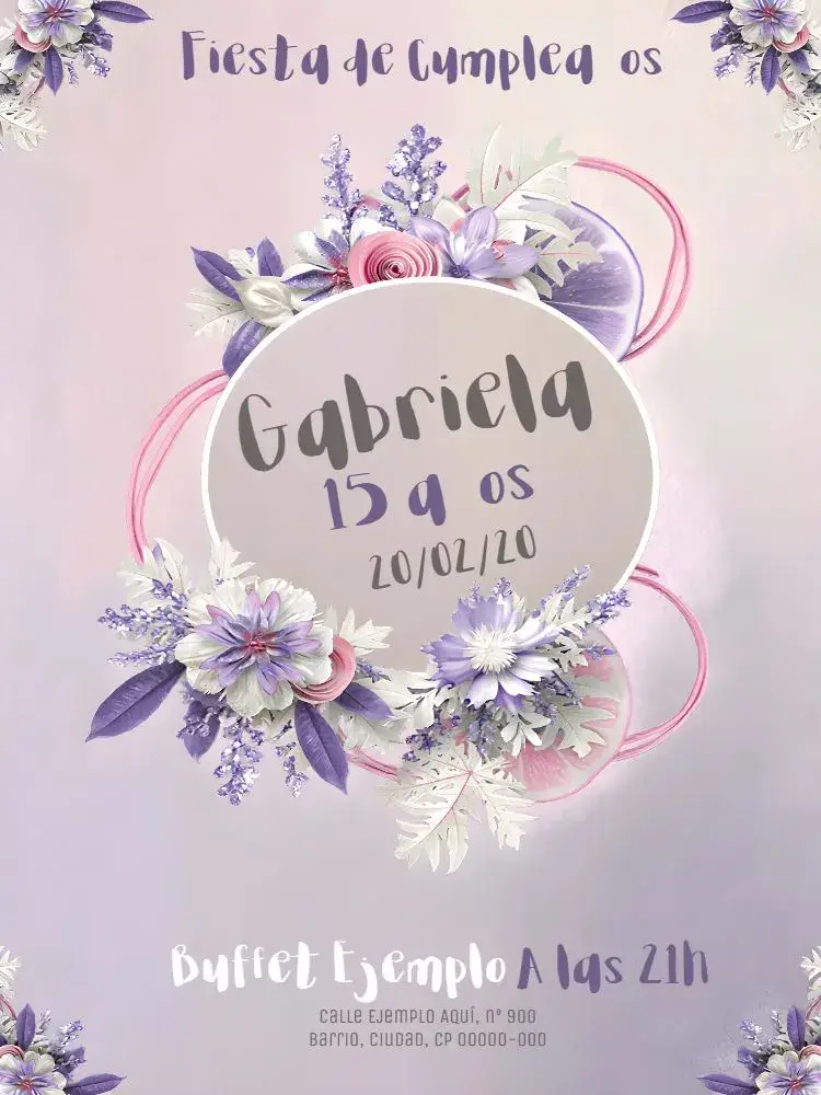 Invitación 15 Años Morado