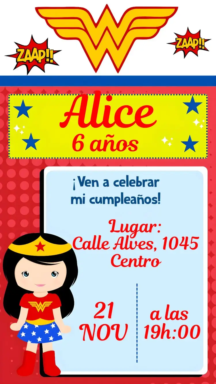 Invitación Mujer Maravilla