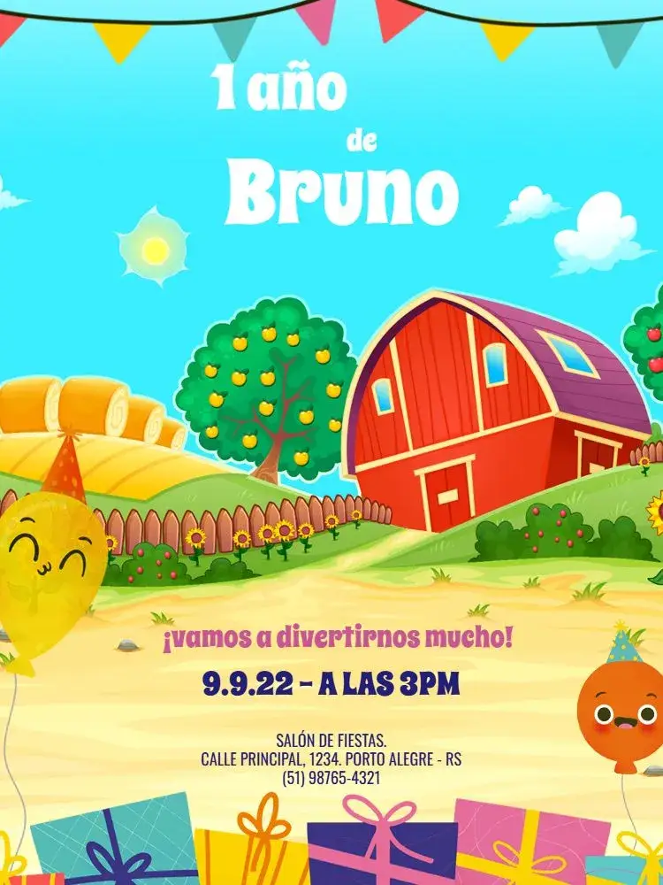 Invitación 1 Año Finca Niña