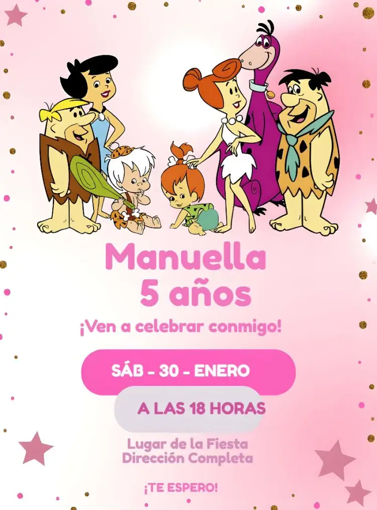 Invitación Estrellas de los Picapiedra