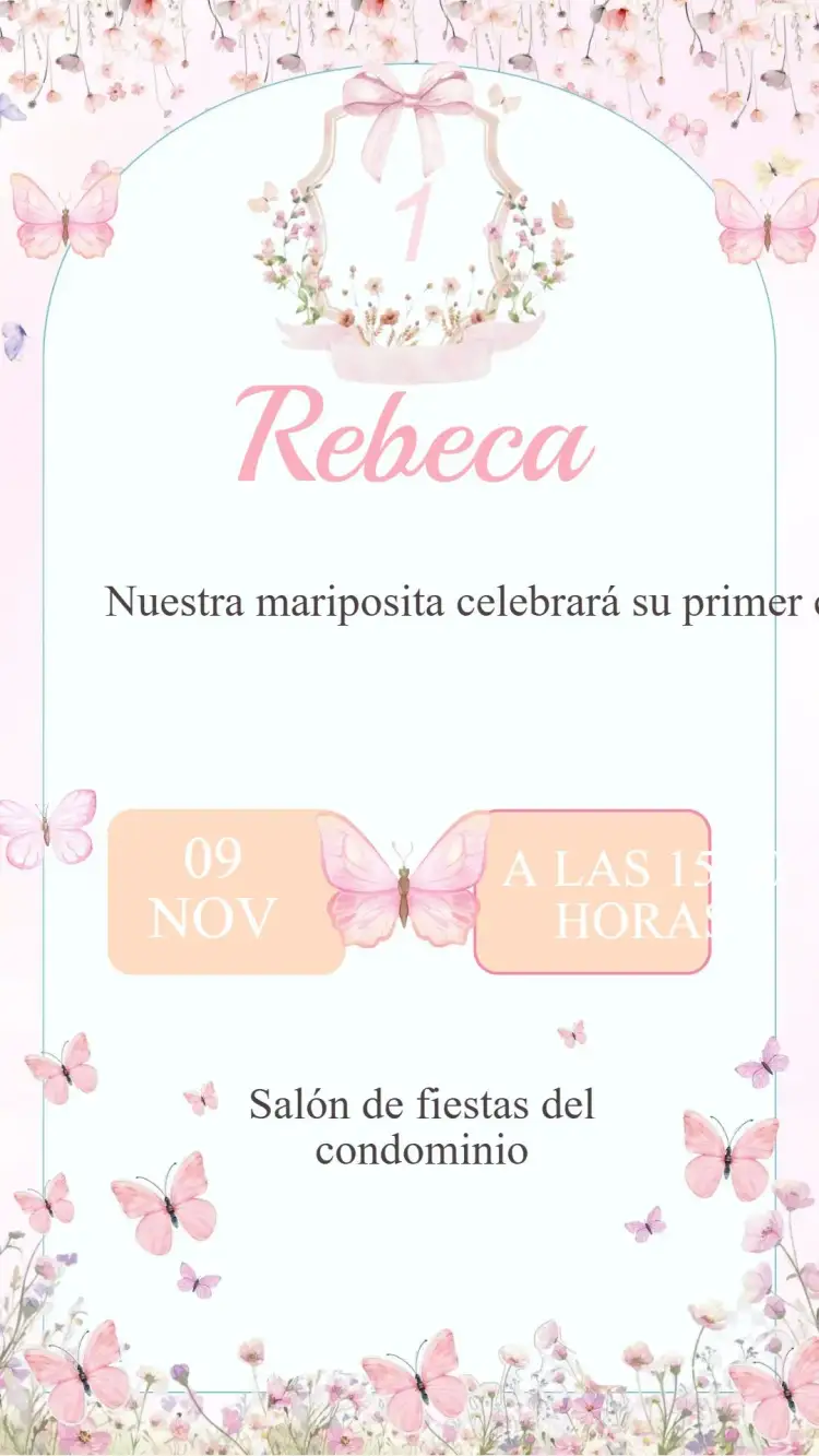 Invitación Invitación Cumpleaños Jardín de las Mariposas – tema Cumpleaños Infantil floral, colorido, divertido, natural, lúdico
