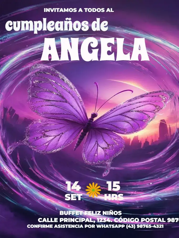 Invitación Mariposa Alegre Para Editar Fiesta