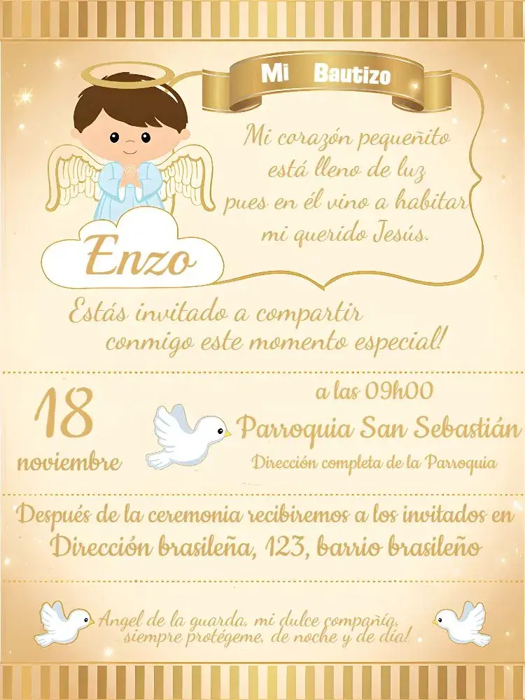 Invitación Bautizo Angelito