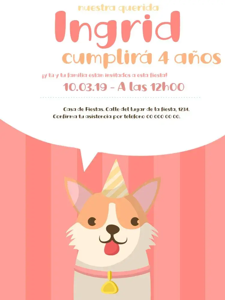 Invitación Celebración Perrito