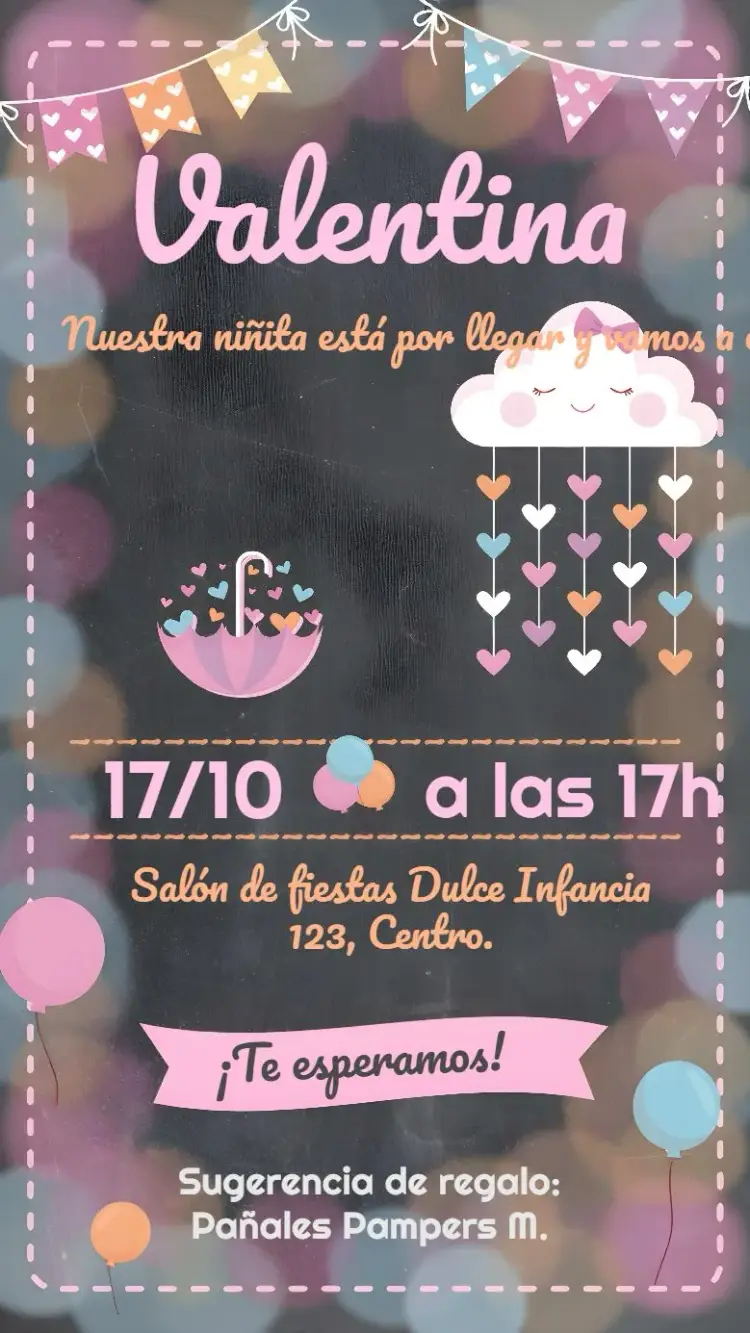 Invitación Baby Shower Rain Infant Love