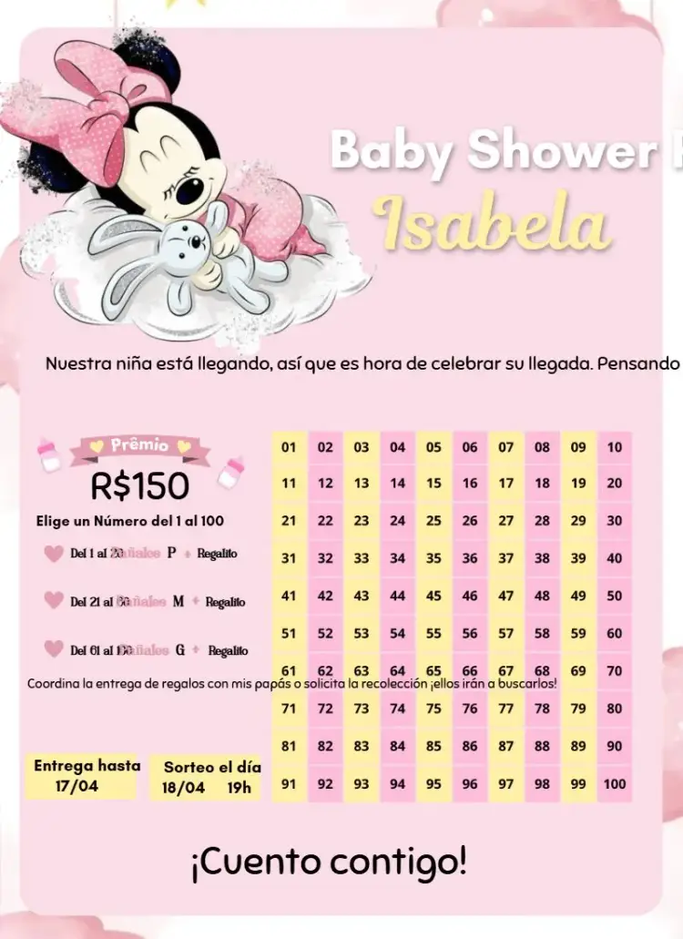 Invitación Minnie Soneca editable y personalizable