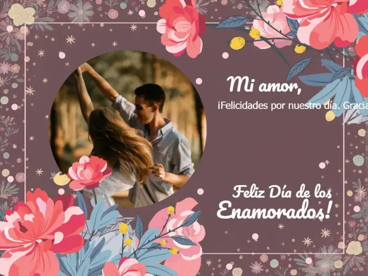Invitación Tarjeta Día De Los Enamorados Con Foto Rosa