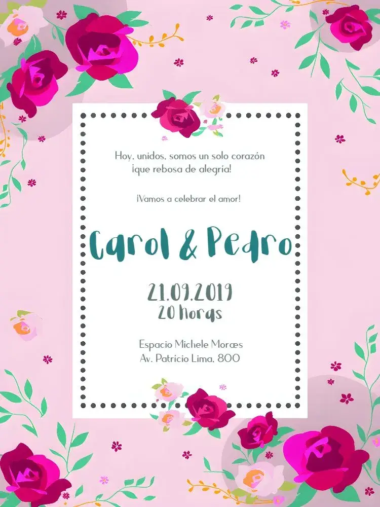 Invitación Boda Floral - Blanco Verde